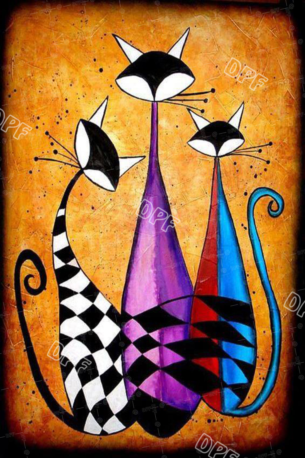 Abstract Cats 006-025  DIY 5D Diamond Painting