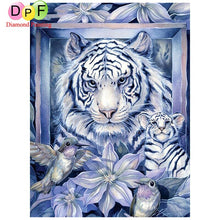 Load image into Gallery viewer, Grey Tigers - DIY 5D Full Diamond Painting
