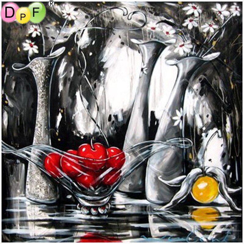 Black And White Fruits - DIY 5D Full Diamond Painting