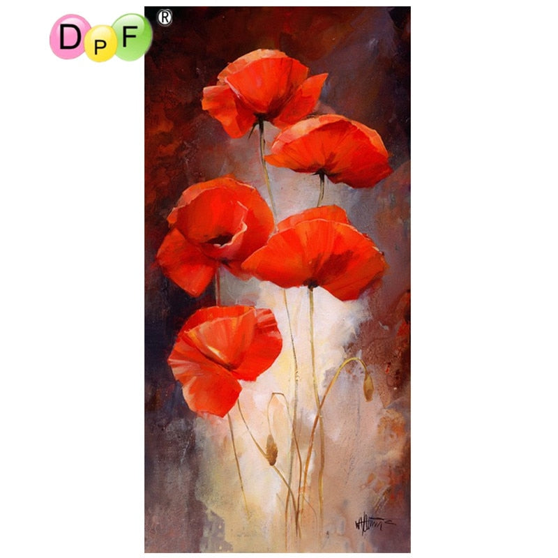Poppy Flower - DIY 5D Full Diamond Painting