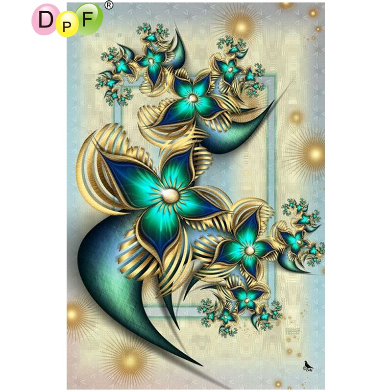 Petrol Flowers - DIY 5D Full Diamond Painting