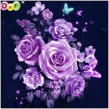 Load image into Gallery viewer, Purple Roses - DIY 5D Full Diamond Painting
