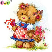Load image into Gallery viewer, Teddy Lady - DIY 5D Full Diamond Painting
