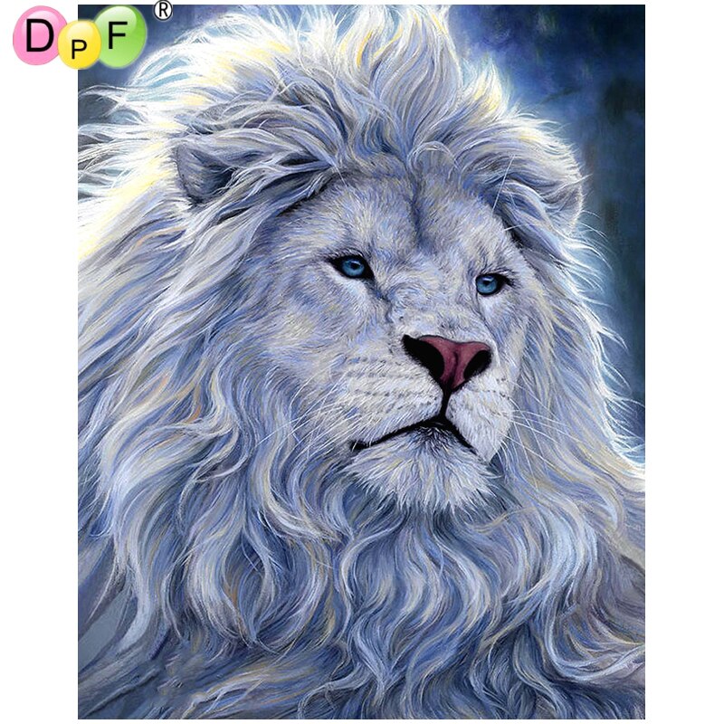 White Lion - DIY 5D Full Diamond Painting
