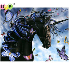 Load image into Gallery viewer, Unicorn Loves Butterflys - DIY 5D Full Diamond Painting
