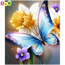 Load image into Gallery viewer, Flowers And Butterflies - Diy 5d Full Diamond Painting
