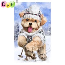 Load image into Gallery viewer, Ski Dog - DIY 5D Full Diamond Painting
